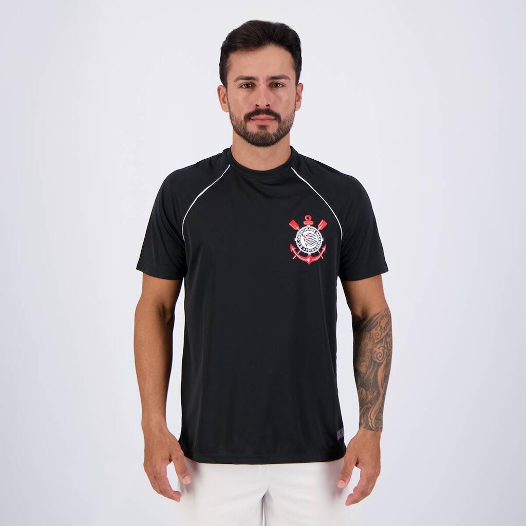 Camisa Corinthians Logo Preta