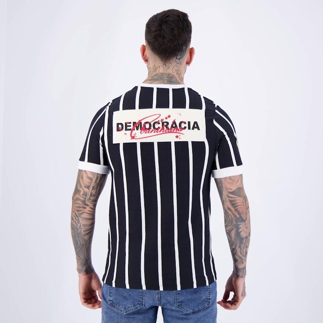 Camisa Corinthians Retrô Preta e Branca