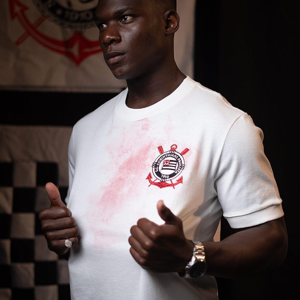Camisa Corinthians Sangue Retrô Zé Maria 1983 Off-white Masculina