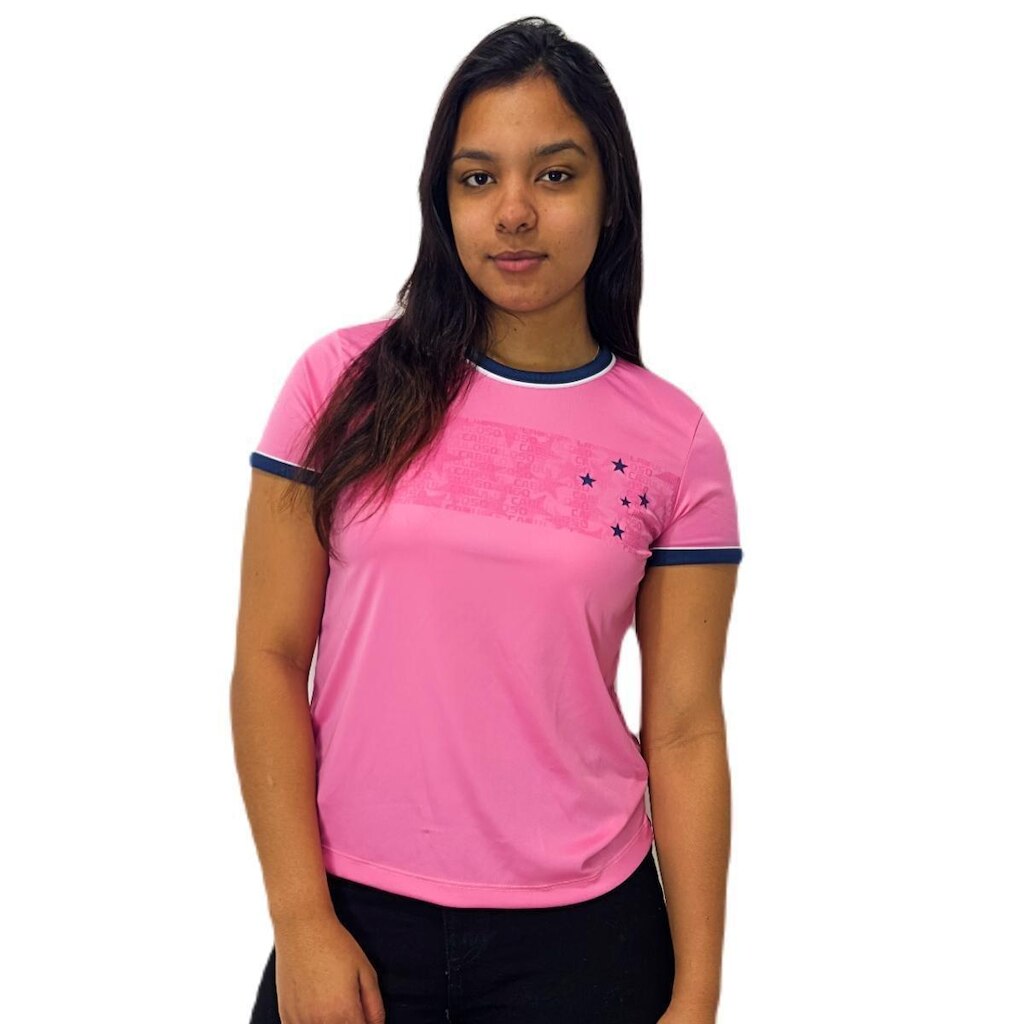 Camisa Cruzeiro Baby Look Copas Feminina