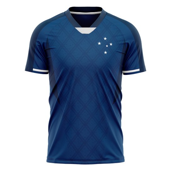 Camisa Cruzeiro Braziline Ibiza Masculina - Azul Menor preço em Camisa Cruzeiro Braziline Ibiza Masculina - Azul