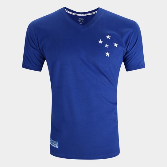 Camisa Cruzeiro RetrôMania Libertadores 1976 I Masculina - Azul Menor preço em Camisa Cruzeiro RetrôMania Libertadores 1976 I Masculina - Azul