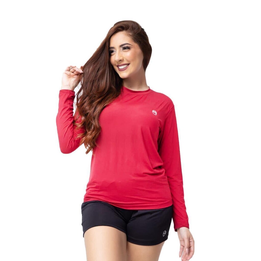 Camisa Feminina Térmica Manga Longa Com Proteção Uv 50+