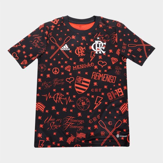 Camisa Flamengo Infantil Pré-Jogo 22 Adidas
