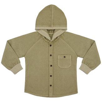 Camisa Infantil Look Jeans c/ Capuz Caqui - CAQUI - 01