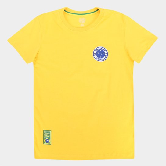 Camisa Juvenil Cruzeiro RetrôMania Canarinho - Amarelo Menor preço em Camisa Juvenil Cruzeiro RetrôMania Canarinho - Amarelo