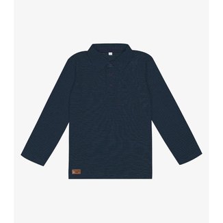 Camisa Listrada Infantil Manga Longa Trick Nick Azul