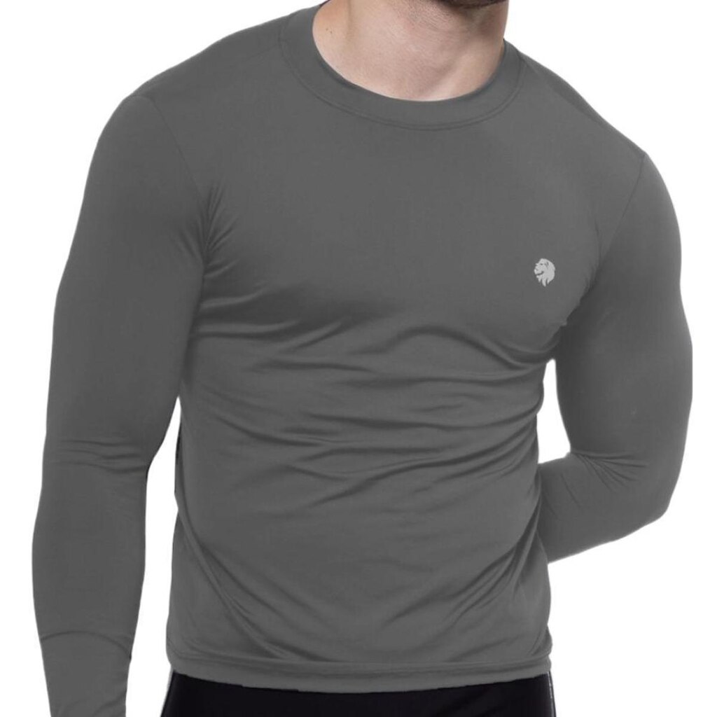 Camisa Masculina Térmica Manga Longa Com Proteção Uv 50+