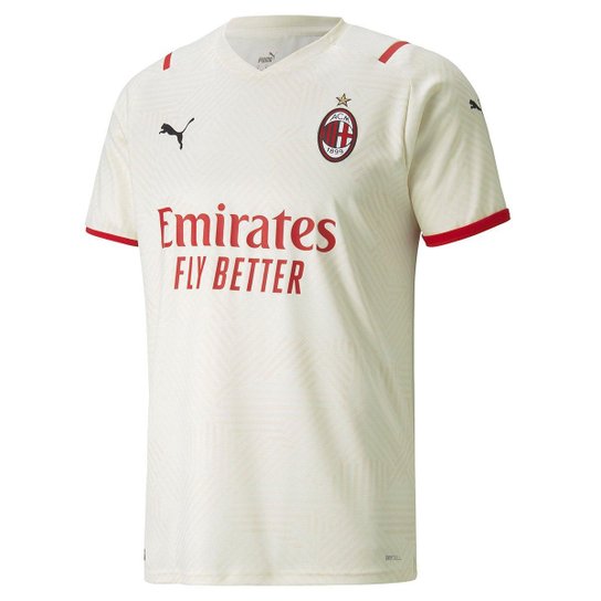 Camisa Milan Away 21/22 s/n° Torcedor Puma Masculina - Bege Menor preço em Camisa Milan Away 21/22 s/n° Torcedor Puma Masculina - Bege