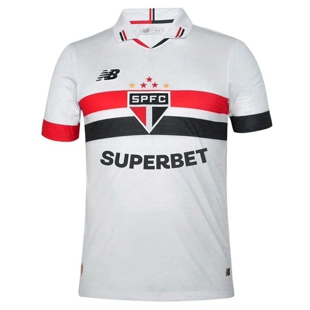 Camisa New Balance São Paulo I Torcedor 2024/25 Masculina - Branco 2GG