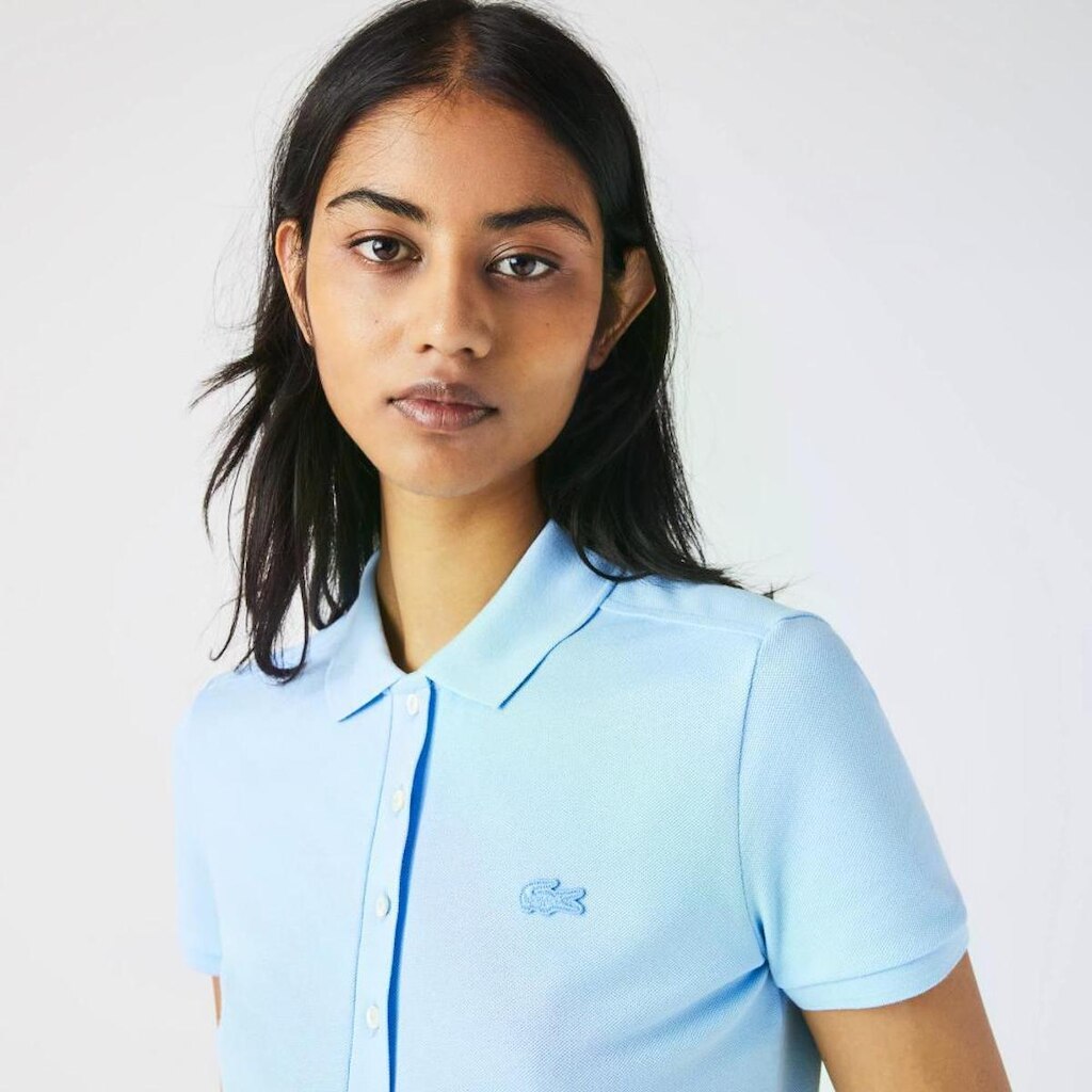 Camisa Polo Lacoste em Piqué de Algodão com Stretch Feminina