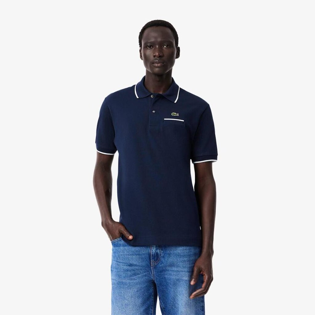 Camisa Polo Lacoste Pocket Accent L.12.12 Masculina