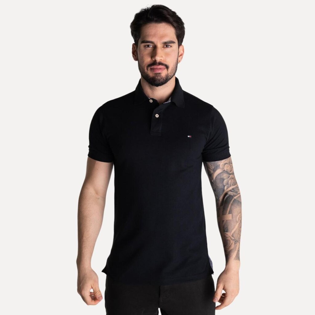 Camisa Polo Tommy Hilfiger Preta