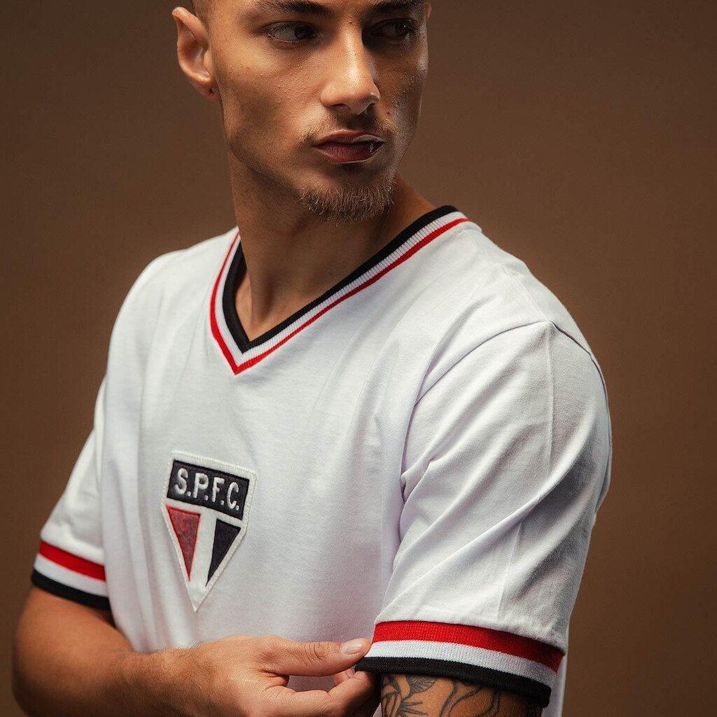 Camisa São Paulo Retrô 1930 White Manga Curta Masculina