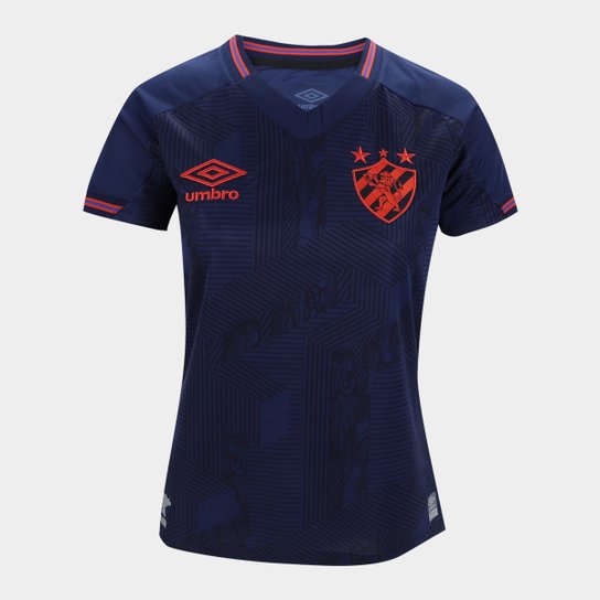 Camisa Sport III 22/23 s/n° Torcedor Umbro Feminina - Marinho+Vermelho Menor preço em Camisa Sport III 22/23 s/n° Torcedor Umbro Feminina - Marinho+Vermelho