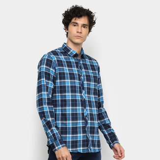 Camisa Xadrez Manga Longa Forum Super Slim Fit Masculina