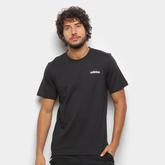 Camiseta Adidas Essentials Plain Masculina - Preto+Branco