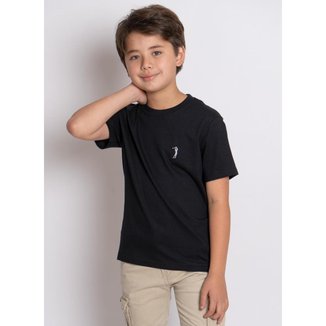 Camiseta Aleatory Infantil Básica New Preta