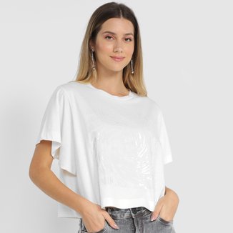 Camiseta Animale Jeans Over Twist Feminina