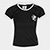 Camiseta Baby Look Vasco Faixa Dry Feminina - Preto