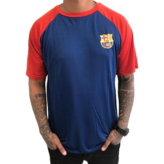 Camiseta Balboa Fit Barcelona Masculino - Marinho e Vermelho
