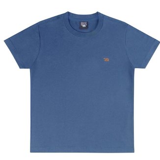 Camiseta Básica Infantil Menino Mangas Curtas Azul Tam 1 a 12 - Biogás