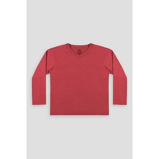 Camiseta Básica Malha Algodão Manga Longa Infantil Masculino