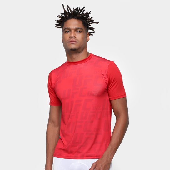 Camiseta de Compressão UFC Pattern Masculina - Vermelho