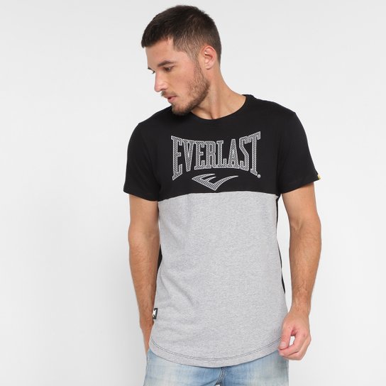 Camiseta Everlast Barra Swag Masculina - Preto+Cinza Menor preço em Camiseta Everlast Barra Swag Masculina - Preto+Cinza