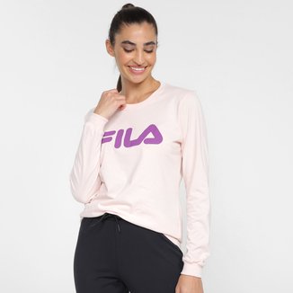 Camiseta Fila Letter Manga Longa Feminina