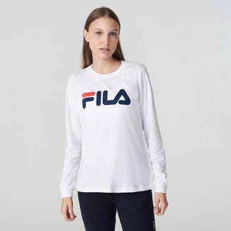 Camiseta Fila Letter Manga Longa Feminina