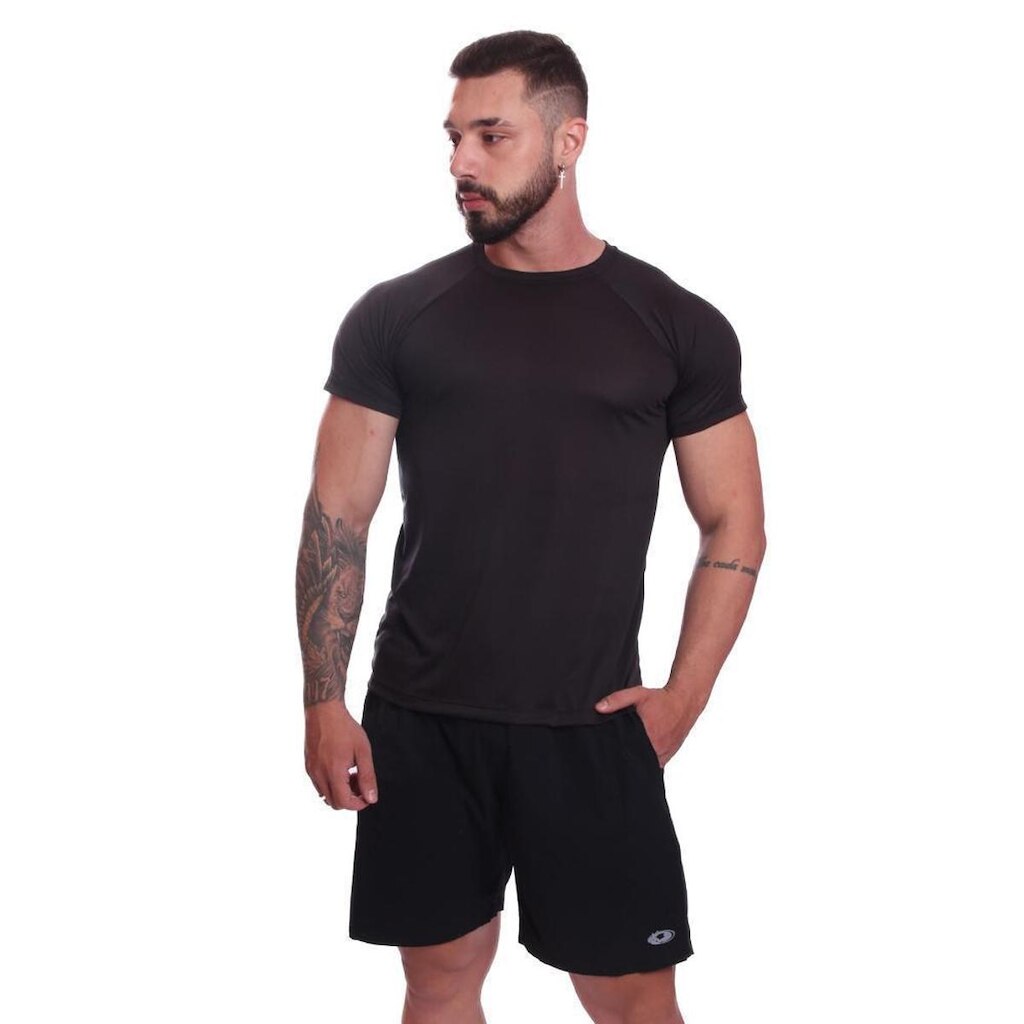 Camiseta Good Look Manga Curta Dry Proteção Solar Masculina