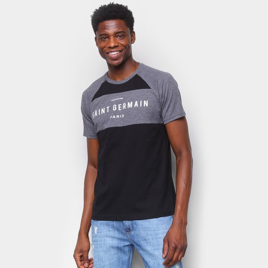 Camiseta Industrie Especial Saint Germain Paris Masculina - Grafite Menor preço em Camiseta Industrie Especial Saint Germain Paris Masculina - Grafite