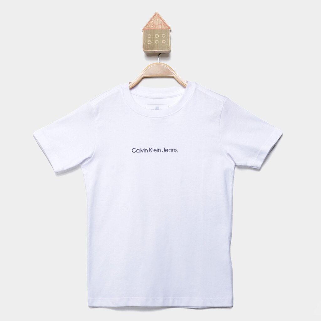 Camiseta Infantil Calvin Klein Logo Centralizado Menino
