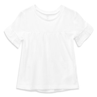 Camiseta Infantil GAP Lisa Manga Babado Feminina