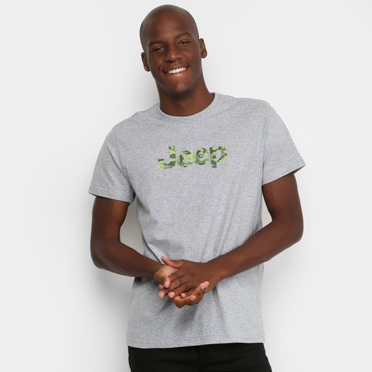 Camiseta Jeep Camuflada Masculina - Cinza