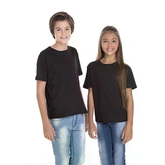 Camiseta Juvenil Unissex Básica Lisa 100% Algodão Premium