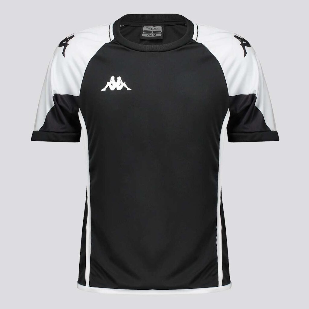Camiseta Kappa Berlin Juvenil Preta e Branca