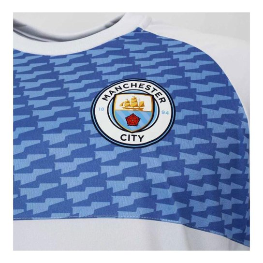 Camiseta Manchester City Branco Azul Oficial Licenciada Spr