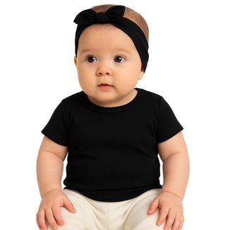Camiseta Manga Curta Básica Infantil Bebê Menina Kyly