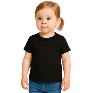 Camiseta Manga Curta Básica Infantil Menina Kyly