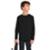 Camiseta Manga Longa Básica Infantil Lisa Dia a Dia - Preto