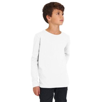 Camiseta Manga Longa Básica Infantil Lisa Dia a Dia