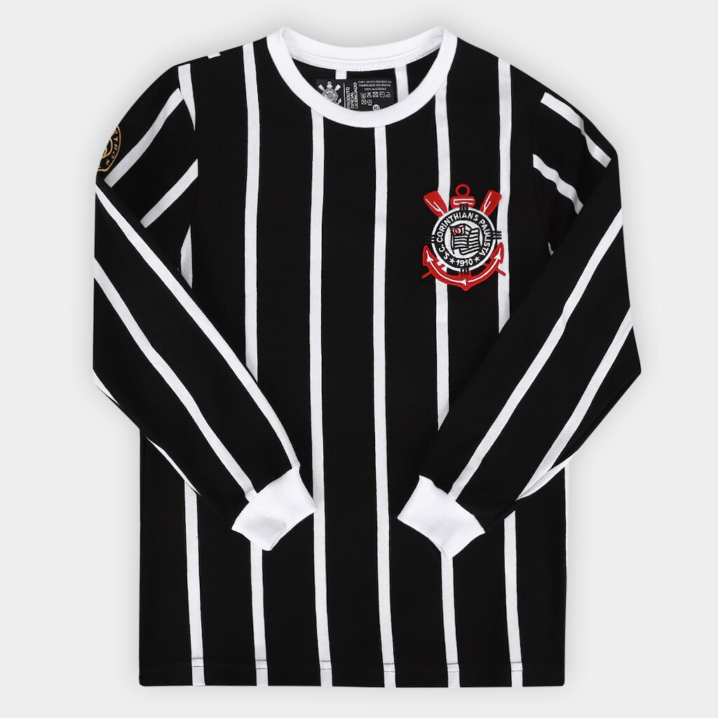 Camiseta Manga Longa Infantil Corinthians Coimbra