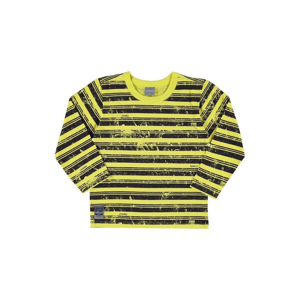 Camiseta Manga Longa Listrada Infantil Quimby