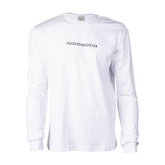 Camiseta Masculina Nicoboco Manga Longa Estampa Costas Cinza Escuro