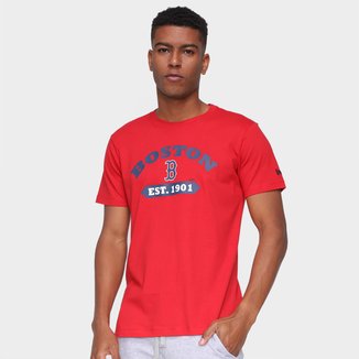 Camiseta MLB Boston Red Sox New Era College Rounded Masculina