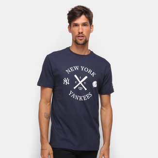 Camiseta MLB New York Yankees New Era College Bat Masculina