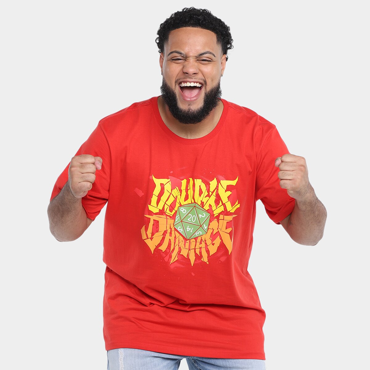 Camiseta NerdStore Double Damage - Vermelho | Clube Netshoes