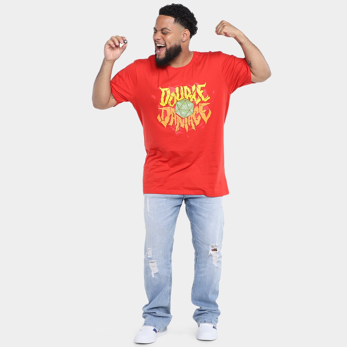 Camiseta NerdStore Double Damage - Vermelho | Clube Netshoes